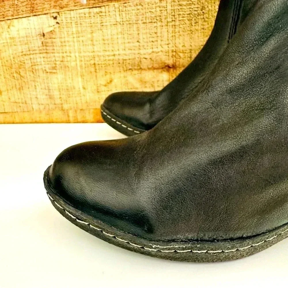 Alpe Made in Spain Leather Knee High Wedged Boots